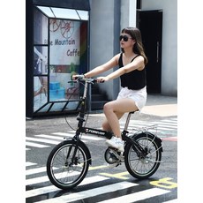 접이식자전거 미니벨로 클래식자전거가벼운 휴대용 접이식 자전거 여성 16 인치 소형 단일