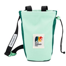 Oso Supply Co - 암벽 등반용 초크 백 지퍼 포켓이 있는 U자형 버킷 드로스트링 마모 방지 원단 실내/실외 등반 볼더링을 위한 완벽한 장비 (네이비 블루) 12527
