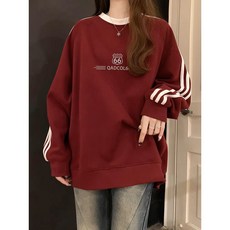 나이스다 여성 빅사이즈 봄가을 긴팔 럭비티셔츠 L~2XL