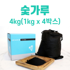 숯가루 분말 4kg(1kg x 4박스) 목욕용 돌나라 한농 제약 숯팩, 4개