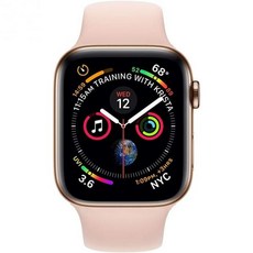 Apple Watch 시리즈 4 GPS 셀룰러 40MM 핑크 샌드 스포츠 밴드가 포함된 골드 스테인리스 스틸 케이스 갱신