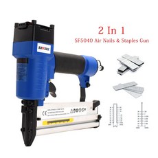 SF5040 에어 네일 건 2 in 1 프레이밍 공압 스테이플러 세트 18Ga 10-50mm 브래드 목재 작업용, 1개
