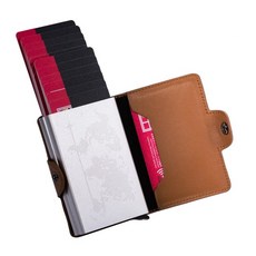 leather rfid anti theft id credit card holder wallet 남성 금속 알루미늄 hasp 비즈니스 은행 카드 케이스 creditcard cardh