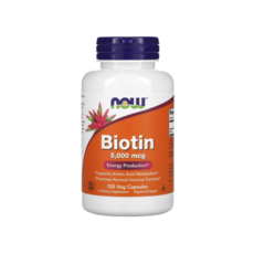 NOWFOOD 나우푸드 비오틴 5 000mcg 120정 베지캡슐 Biotin 쌀가루 HPMC 스테아르산 이산화규소 함유