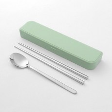 파스텔 휴대용 수저세트, 케이스+수저+실리콘 슬롯, 1개