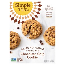 Simple Mills 아몬드 분말 베이킹 믹스 초콜릿 칩 쿠키 265g9.4oz, 265g, 2개