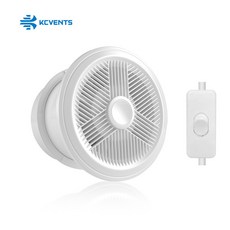 KCvents 욕실 배기 선풍기 창문 벽 마운트 리모컨 포함 백드래프트 에코 친화적 4 인치 6 8, 02 8in-on off_03 UK, 1개