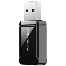 Prideal Blueshadow AC 1300Mbps USB 와이파이 동글 와이파이 스틱 듀얼 밴드 5GHz / 2.4GHz 네트워크 무선 미니 와이파이 어댑터 PC 노트북 지원 Win10 / 8 / 7 / Vista / X-89753, 단일옵션, 02.글로시 블랙
