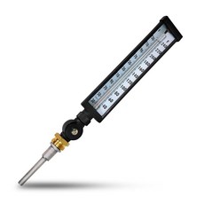 22.9cm(9인치) 각도 조절 가능한 산업용 유리 온도계 - 뜨거운 물용 8.9cm(3-1/2인치) 스템 -1.1-115.6°C(20-250°F) ±1% 정확도 알루미늄, 22.9cm(9인치) 각도 조절 가능한 산업용 유리 온