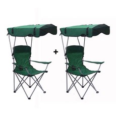 도소 1+1 접이식 그늘막 자외선 햇빛차단 휴대용 캠핑의자 낚시의자 바닷가의자, 그린1개+그린1개, 2개
