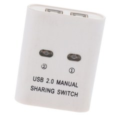 FWT 스캐너 프린터 PC 용 USB 공유 스위치 주변기기 스위처 2 포트 허브, 하얀