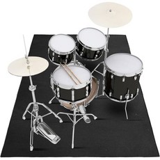 Hossmily 전자 드럼 휴대용 학원 실내 Drum Rug 3.9Ft x 5.2피트 매트 전기 카펫 방음 러그 패드 액세서리 재즈 세트 연주자를 위한 훌륭한 선물 블랙, 1개