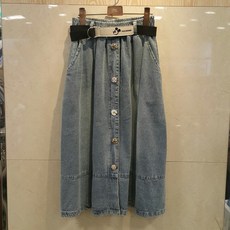 엠벨라 울산점 2020년 가을 최신상** 허리 밴딩 미키밸트!! 면100% 포켓 앞단추 밑단트임## 후리아 청치마(사이즈 66 77)