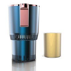 LY 차량용 냉온컵홀더 자동차 냉온컵홀더, 블루 본체+알루미늄컵, 380ml, 1개 블루 본체+알루미늄컵, 380ml