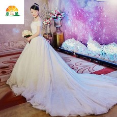 전통의학 봄 신부 결혼 공주스커트 꼬리끌림 숲 심플 오픈숄더 가지런한 여성
