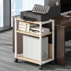 컴퓨터 데스크탑 본체 이동식 받침대 3단 프린터 선반 사무실 PC 거치대 수납장 정리대, 단품