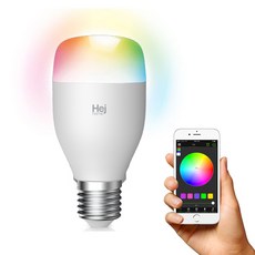 헤이홈 스마트전구 Led 컬러 밝기 조절 IoT AI 스피커 음성제어 무드등 취침등, 1개, 2색(밝기조절)