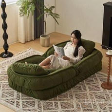 굿즈컴바인 스토어 집순이 접이식 소파베드, 175x90cm, 그린