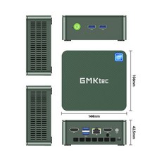 GMKtec GMK G3 미니PC 소형 데스크탑 컴퓨터 본체 인텔 12세대 코어 N100 WIN11 PRO, 그린-NO RAM/SSD