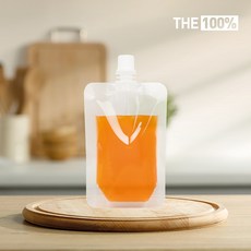 THE100% 스파우트 파우치 투명 음료파우치 쥬스팩 음료팩 100ml 11파이 50매, 1개