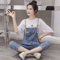 자수 데님 멜빵바지 점프수트 집사부일체김희선 빅사이즈