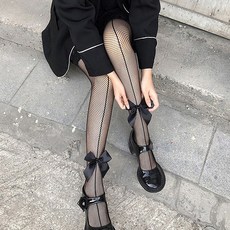 리본망사스타킹