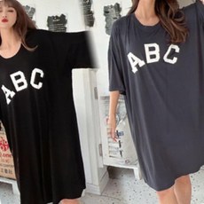 홈웨어 레터링 원피스 여성 여름 잠옷 데일리 롱 면소재