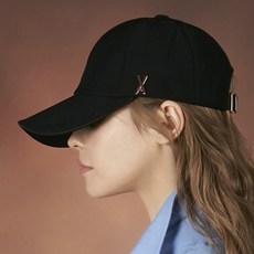 바잘 [바잘] 로즈골드 스터드 오버핏 볼캡 블랙