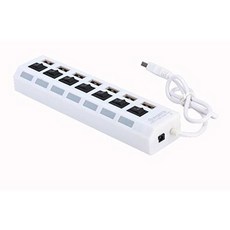 7 Ports USB 2.0 Hi-Speed USB 허브 with 개별 on/ 오프 Switches -화이트 7