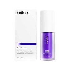 HISMILE V34 치아 화이트 브라이트닝 치아 관리 보라색 교정 치약, v34 스마일키트 30ml