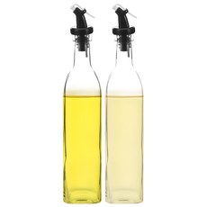 SINOGLASS 玻璃油瓶 黑色, 500ml, 2入