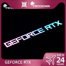 그래픽카드 호환 FREEZEMOD-GPU 사이드 패널 RTX3090 GTX ROG PC 장식 비디오 카드 플레이트 페이스 램프 워터 쿨러 아우라 동기화 액체 냉각 ARGB, 1) GEFORCE RTX, 1개