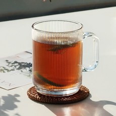 플리츠 DP 글라스 머그컵, 투명 390ml, 2개