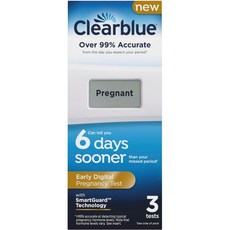 배란 테스트기 Clear blue 조기 디지털 임신 검사 가정에서 발견 3 Ct 665569, 3 Count (Pack of 1), 1개 - qutest