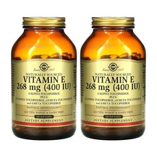 솔가 천연 비타민E 비타민이 d 알파 토코페롤 영양제 400IU 250캡슐 2통, 1개, 100개