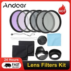 Andoer 58mm 52mm 카메라 UV CPL FLD 렌즈 필터 키트 및 Altura 사진 ND 중립 밀도 필터 세트 사진 액세서리, 02 58mm, 1개
