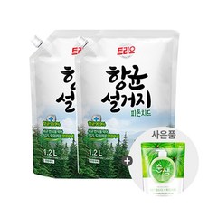 애경 트리오 천연 피톤치드 리필 1.2L 2개+주방세제 200ml, 1개