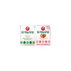 서울우유 유기농 멸균 흰우유+딸기우유, 24개, 120ml