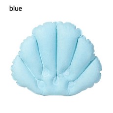 흡입 컵이 스파 목 목욕 베개 팽창식 테리 천 선 모양 지지대, 1개, 1.blue
