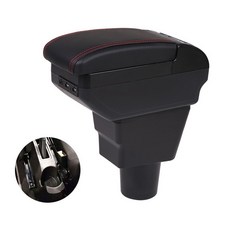 Lada Xray 2 Armrest Box 중앙 팔걸이 패드 Usb 인터페이스 마이크로 화이버 가죽 특수 중앙 보관함|팔걸이|, 1개, CHINA, BlackRed-B