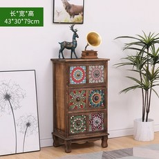 원목 서랍장 레트로 3단 4단 5단 한옥 옷장 돈궤 그릇장, 차콜카멜 6칸 A01, 완제품, 1개