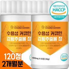 수용성 커큐민 영양제 강황 추출물 프리미엄 인도산 / 테라큐민 맥스, 2개, 60정