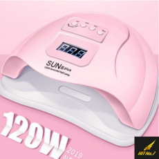 재고확보 빠른배송 프리미엄 120W 고사양 SUN 5세대 젤네일 LED-UV 전문가용 젤램프 가정용 네일샵, 1PCS, 120W핑크