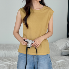 디파워샵 여자 나시티 기본 베이직 여름 여성 나시 민소매 티 셔츠 무지 이너 면