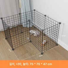 울타리 애완 동물 개 실내 고양이 케이지 테디 토끼 가드 중소 무료, 철망 47CM 8개 코너 스타일 블랙, 1개