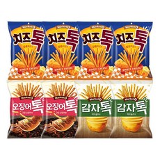 오리온 마켓오 치즈톡 107g + 오징어톡 107g + 감자톡 107g 신제품 (총8개) 골라담기, 치즈톡4개+오징어톡2개+감자톡2, 1세트, 11.52kg