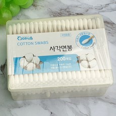 원터치 사각면봉 200피 ㅣ 나무면봉, 단일상품