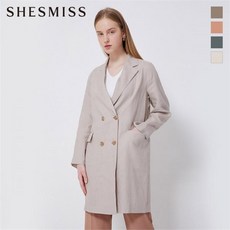 쉬즈미스 더블 버튼 린넨 롱 재킷 SWWJKK22050