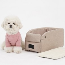 까네밀리 E나 콘솔 강아지 카시트 드라이빙킷 풀커버, 베이지, 1개