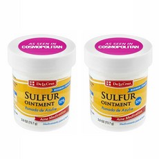 De La Cruz 델라크루즈 유황 연고 10% Sulfur Ointment Acne Medication 2.6oz(73.7g) 2팩